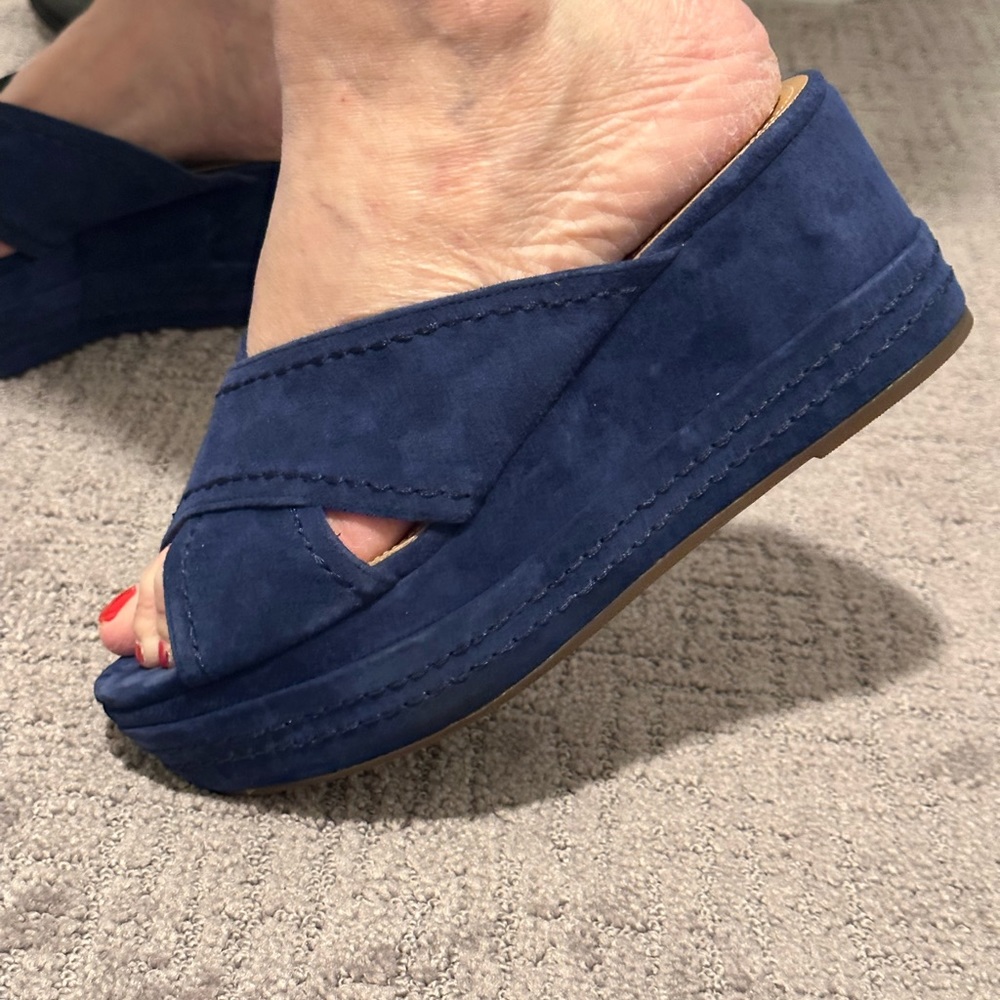 Idore blue wedge sandals - Picture 3 of 11